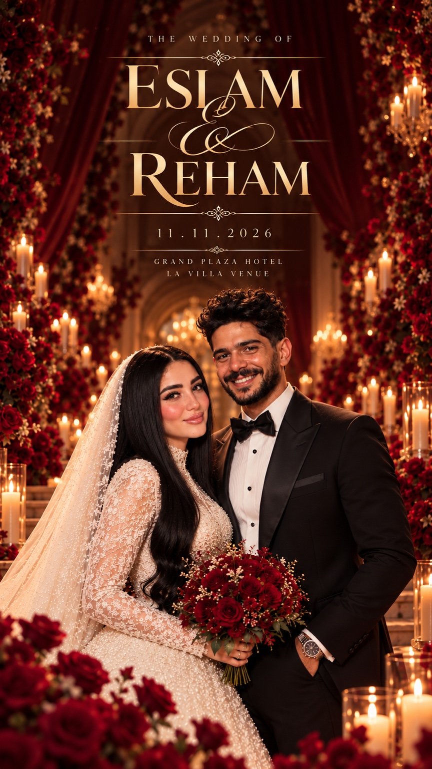 Eslam and Reham wedding invitation